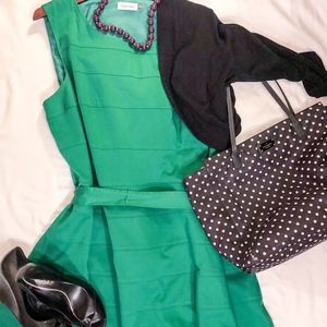 Green Calvin Klein Casual Fit and Flare Dress